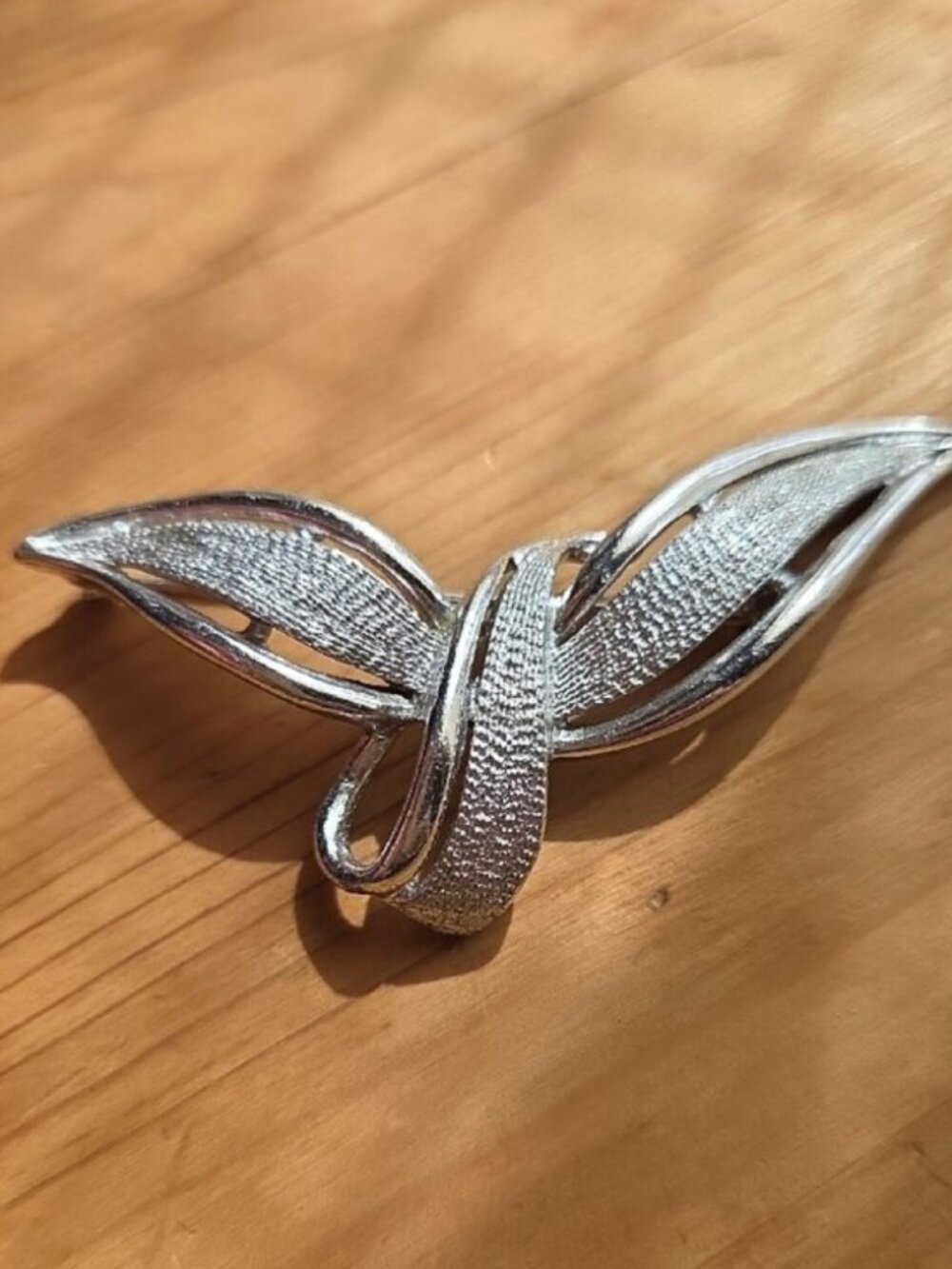 Vintage Marboux 384 Marcel Boucher Signed Rhodium Abstract Modern Wing Brooch